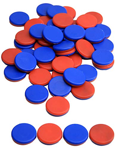 Wissner aktiv lernen 080810.IMP - RE Plastic Wendeplättchen, 50 Zählchips in rot/blau, Durchmesser 2,5 cm und 0,5 cm stark, ideal für Kinderhände, nachhaltig hergestellt