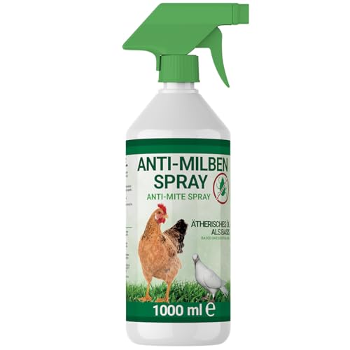 1000ml Milbenspray für Geflügel wie Hühner & Vögel - Sofort & Langfristig gegen Parasiten, bei Akut & Vorbeugung (1x 1000ml)