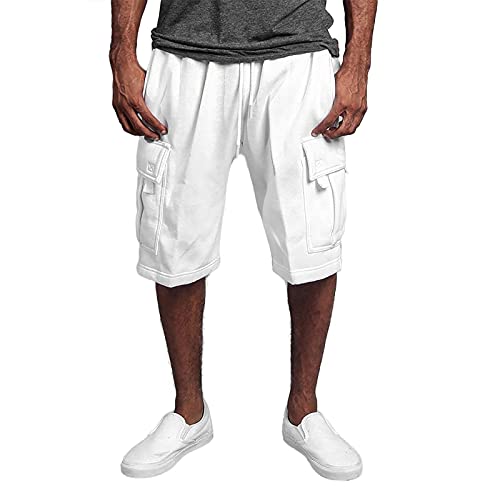 Herren Cargo Shorts Urban Classic Loose Fit Straight Jogginghose Stretch Sportshorts Freizeitshorts Mit Kordelzug Funktionsshorts Mit Vielen Taschen Atmungsaktiv Radhose