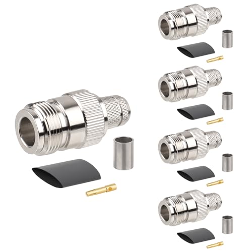 XRDS -RF N Buchse Crimpstecker für LMR400, Belden 9913, RG8, KMR400, 7D-FB, RG213 Koaxialkabel (5 Stück)