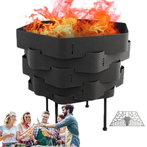 Fulenyi Feuerstelle, Grillschale, Kaminofen, Holzofen, Abnehmbare Rucksacköfen und Grills, Sichere und langlebige Rucksackkocher für Picknick, Grillen, Heimwandern