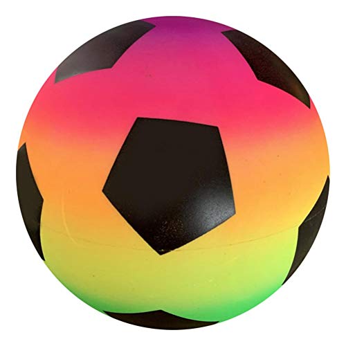 GDZTBS 9 Zoll Regenbogen Fußball für Kinder, PVC Spielball Hüpfender Kick Ball für Outdoor Spaß im Hinterhofpark und am Strand