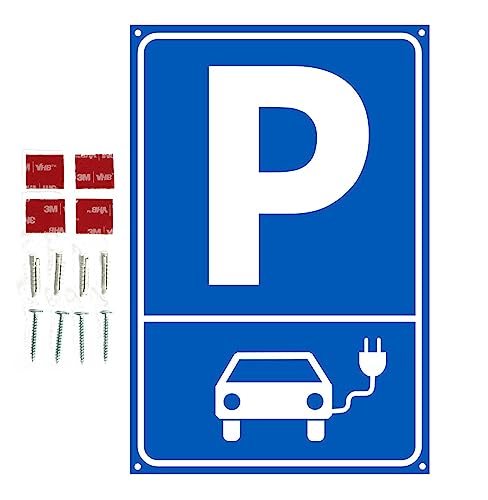 TRQdesign Parkplatz Elektroauto Schild 20 x 30 cm mit Löchern