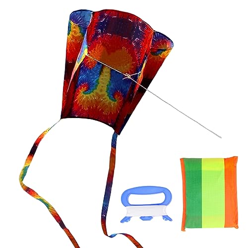 VIKY® Drachen Kinder, Bunter Flugdrachen Kinder, Pocket Kite Medium, Einleiner Drachen Flugspielzeug Outdoor mit 30m Drachenschnur und Streifenschwänze, Lenkdrachen für Anfänger Kinder und Erwachsene