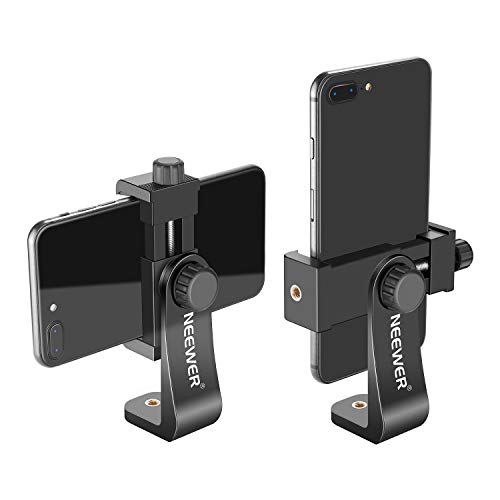 NEEWER Smartphone Halterung Vertikal Horizontal Halterung Stativhalterung Adapter mit 1/4Zoll Gewinde, Handy Clip Kompatibel mit iPhone 15 14 13 Pro Plus Max Mini Galaxy S20+/S20, Huawei P40 Pro usw