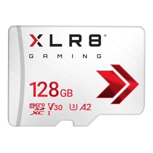 PNY XLR8 128 GB Gaming Class 10 U3 V30 microSDXC Flash-Speicherkarte - 100 MB/s, Klasse 10, U3, V30, A2, 4K UHD, Full HD, UHS-I, Micro SD, P-SDU128V32100XLR-GE