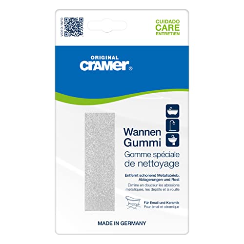 Cramer® Wannen-Gummi I Spezialreiniger, entfernt Metallabrieb, hartnäckige Ablagerungen & Rost auf Keramik/Emaille Waschbecken & Badewannen, kratzfrei