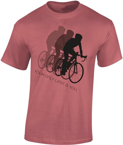 Fahrrad T-Shirt Herren : Your only Limit is You - Sport Tshirts Herren - Rennrad Shirt (Ancient Pink XL)