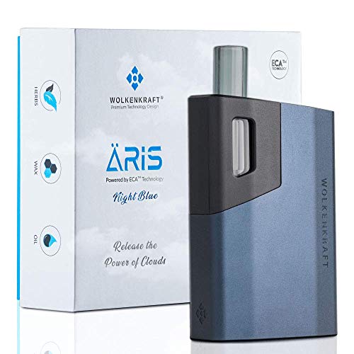 WOLKENKRAFT ÄRiS Premium Vaporizer | ECA-Konvektionstechnologie | Einfache Reinigung | Ausziehbares Glasmundstück | Hochwertig + effizient *Nachtblau*