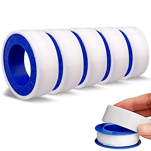 HuaJiao 5 Rollen Teflonband, 10 m*15mm Lang PTFE Gewindedichtband Teflonband Tape für Plumbing Gelenk für Pool, Küche, Industrie(Weiß)