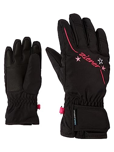 Ziener Mädchen LULA Ski-Handschuhe/Wintersport | wasserdicht atmungsaktiv, black, 6