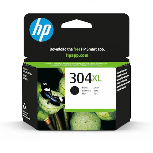 HP 304XL (N9K08AE) Original Druckerpatrone Schwarz mit hoher Reichweite für HP DeskJet 26xx, 37xx, ENVY 50xx, (1er Pack)