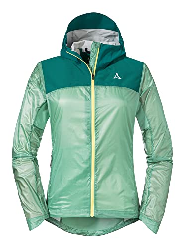 Schöffel Damen Hybrid Jkt Flow Trail L, extrem leichte, atmungsaktive MTB Jacke, wasserabweisende Fahrradjacke mit vorgeformten Ellbogen, matcha mint, 40