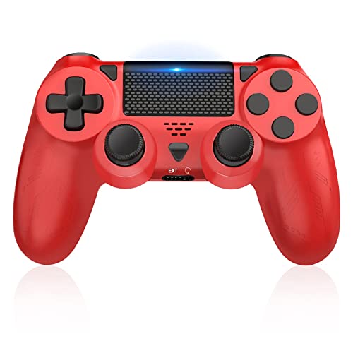 Gamrombo Controller für PS4 Wireless Red Gamepad Kompatibel mit PS4 Pro/Slim/PC mit Dual Vibration/Turbo/3,5 mm Audio Jack/Wake/No Latency Buttons/Touch Pad