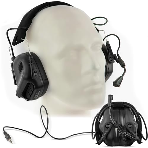 EARMOR M32 PLUS 2024 Varsion Taktisches Headset für Jagd und Schießsport mit Mikrofon, Schallverstärkung, Nato TP120 Mantel, Grün (Schwarz)