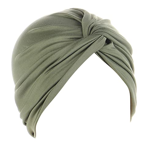 Zhiyao Damen Beanie Turban Baumwolle Kopfbedeckung Schlaf Mütze Multifunktional Kopftuch Indische Turban-Hüte Headwear Head Wraps muslimischen Schal für Haarverlust Alopezie Ausflug Urlaub Grün 2023