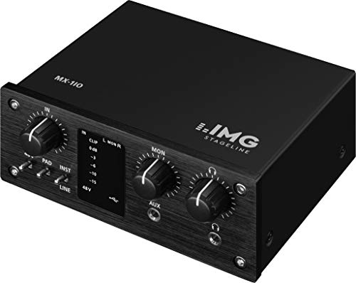 IMG STAGELINE MX-1IO 1-Kanal USB Recording-Interface zur Audio-Aufnahme auf einem Computer, Audio-Aunahemgerät mit Vollduplex USB-Port fürch gleichzeitige Aufnahme, Wiedergabe und Mixing, in Schwarz