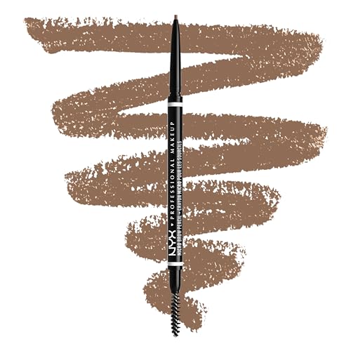 NYX Professional Makeup Augenbrauenstift, Micro Brow Pencil, Beidseitig mit ausdrehbarem Augenbrauenstift und Bürstchen, Vegane Formel, Farbton: Taupe