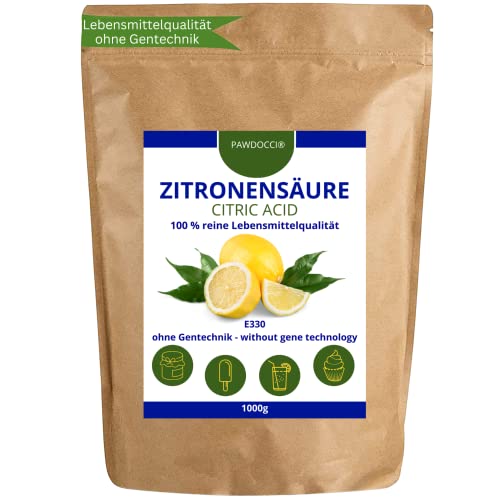 Zitronensäure Pulver 1 Kg Lebensmittelqualität, 100% rein. Säuerungsmittel und Konservierungsmittel zum Kochen und Backen, Natürliches Hausmittel