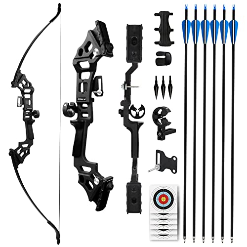 REAWOW Recurvebogen Set Erwachsene 30/40LBS Bogenschießen Pfeil und Bogen Set 51 Zoll Recurve Bogen Sportbogen Langbogen Outdoor Hunting Archer, rechtshändige