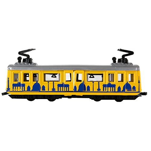 Idena 4259526 - Modell Berliner Straßenbahn, mit Rückzugmotor, ca. 13,5 x 19 x 5 cm, als Spielzeug, typisches Souvenir oder beliebtes Sammlerstück