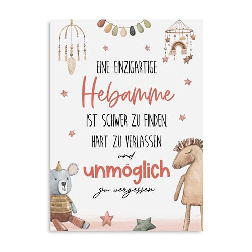 Nastami Dankeskarte HEBAMME eine einzigartige Hebamme Postkarte Geschenk