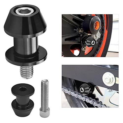 BUENTYA 2 Stücke Bobbins Motorrad Prismabuchsen M8 Racingadapter Aluminium Schwingenadapter Schwarz Schwenkarmspule Ständeraufnahme Schwingenschutz Motorradschwinge Montageständer für Motorrad