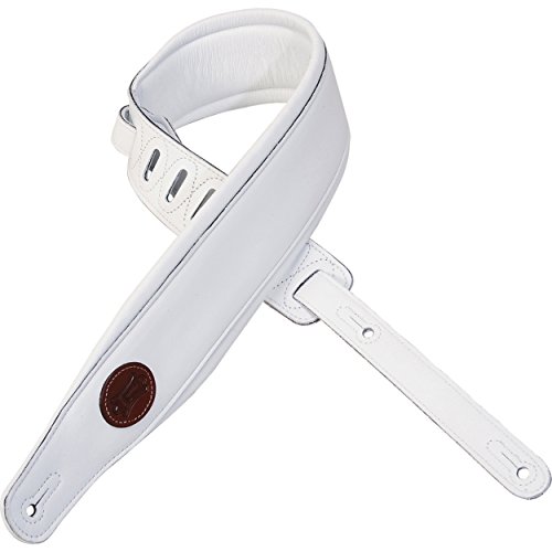 Levy's Leathers MSS2-WHT Gitarrengurte Garment Leather Guitar Strap - White, 134.62 x 6.35 x 0.51 cm