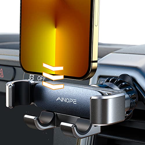 AINOPE Handyhalterung Auto Lüftung,[Hakenclip-Design] Schwerkraft [Einhandbedienung] kfz Handy Halterung Kompatibel mit iPhone 14 13 Pro Max Samsung Galaxy S23+ S22 Huawei usw