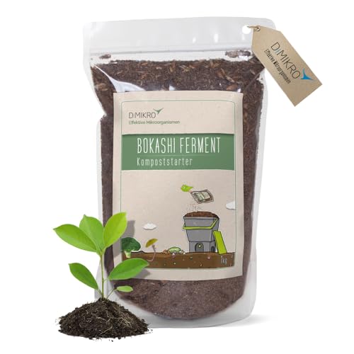 DIMIKRO Bokashi Ferment - Bio Qualität 1 Kg Fermentationshilfe für Bokashi Eimer und Kompost - Eliminiert Gerüche, Schimmel & Fäulnis - 100% Vegan & natürlich mit Effektiven Mikroorganismen