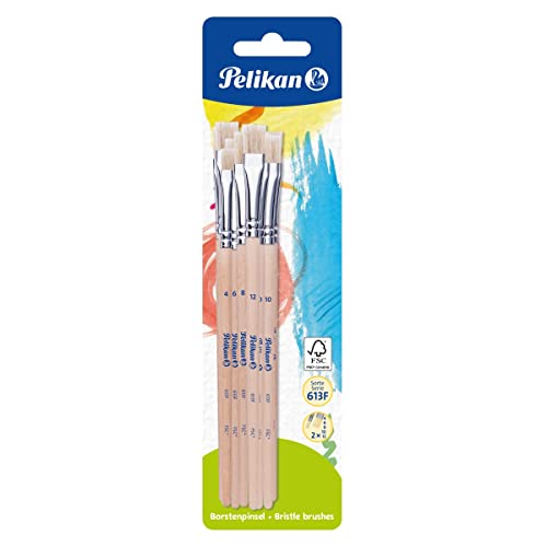 Pelikan 720409 - Borsten - Pinsel (Sorte: 613F) Inhalt je Größe 2 x 4, 6, 8, 10 und 12