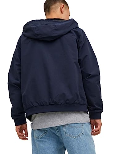 JACK & JONES Herren Jjerush Blocking Hood Bomber Noos Jacke, Navy Blazer 2, M EU