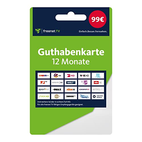 freenet TV 12 Monate Guthabenkarte (Versand mit Paketdienst)