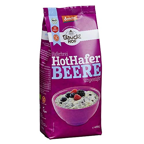 Bauckhof Bio Bauck Demeter Hot Hafer Beeren, Haferbrei Mischung (6 x 475 gr)