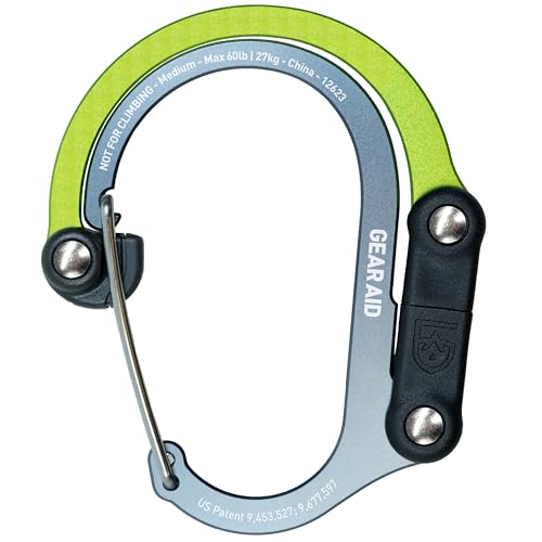 Gear Aid HEROCLIP Karabiner Gear Clip und Haken (Medium) für Camping, Rucksäcke, Koffer und Garagenorganisation, NAV Grün