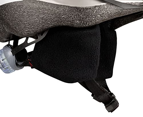 CHECKZEB Winddichte Ohrenschützer aus Fleece für den Fahrradhelm (Wintermodell) (Schwarz, L)