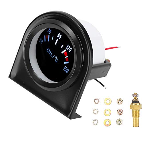 Öltemperatur Messgerät Kit, öltemperaturanzeige autoöltempa 2 Zoll 52mm digital motorrad LED Licht Aus VDO Zeiger Ersatzautometer Wasser und Öltemperatur Druckmessgerät Kit 50-150 ℃