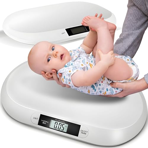 Retoo Babywaage Flach Digital bis 20kg, Kinderwaage, Digitalwaage für Neugeborene, Baby Waage, Säuglingswaage, Stillwaage Baby, Gewichtskontrolle ab Geburt, Ablesegenauigkeit, LCD Anzeige, Weiß