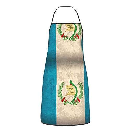 Seitenschürze Guatemala Flagge Stolzer Guatemaltekischer Vintage Küchenschürze Personalisierbar Küchen-Schürze Wasserdicht Küchen Schürze 52X72Cm Für Chefkoch, Haushalt, Grillparty