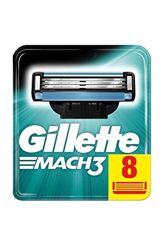 Gillette Mach3 Rasierklingen, 8 Ersatzklingen für Nassrasierer Herren mit 3-fach Klinge