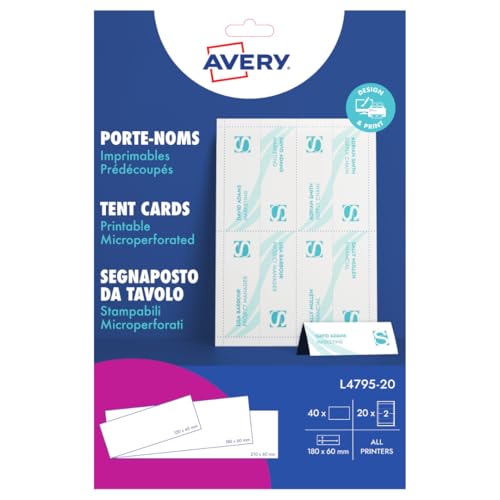 Avery Dennison L4795-20 Printable Tent Card (20 Sheets)