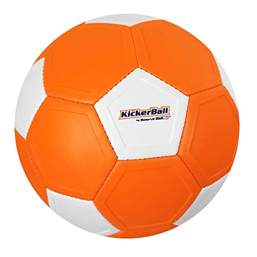 Original KickerBall 2.0 von Swerve Ball, Verstärkte Nähte, Spezieller Fußball für extreme Kurven, Federleicht, Aerodynamisch, Trickball mit Drall, Für Kinder und Erwachsene, Spielball Größe 4, Orange