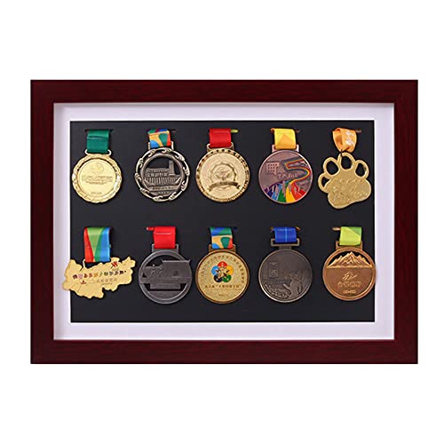 WANLIAN Medaille Vitrine Tiefer Rahmen Massivholz Medaille Rack Display War/Militär/Sport/Marathon/Medaille Rahmen