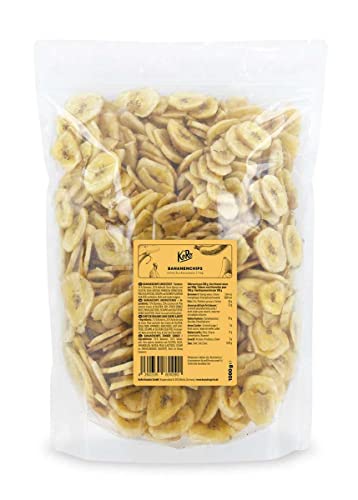 KoRo - Kochbananenchips 1 kg Vorteilspack - Ohne Zuckerzusatz Ungeschwefelt mit Kokosöl