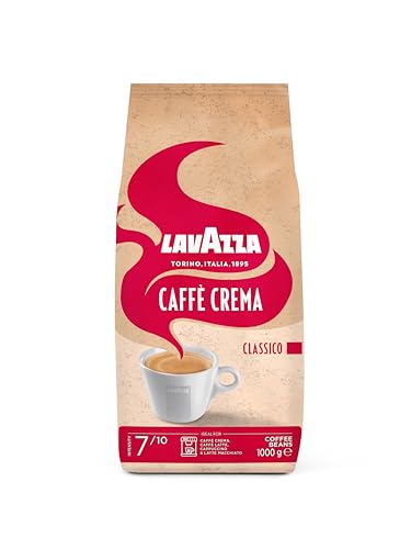 Lavazza, Caffè Crema Classico, Arabica & Robusta Kaffeebohnen, Ideal für Espressomaschinen, mit Aromanoten von Getrockneten Früchten, Starker Geschmack, Intensität 7/10, Mittlere Röstung, 1 Kg