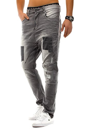 Herren Jeans Patched Wave Walker ID1222 (Gerades Bein), Größe Jeans:30W