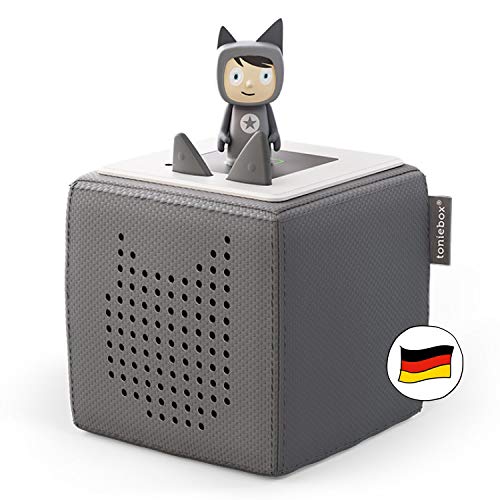 tonies Toniebox Starter Set inkl. 1 Kreativ Figur – Audioplayer für Hörbücher und Lieder für Kinder, einfach zu bedienende kabellose Musikbox BZW. Lautsprecher, 7 Std. Akku, Anthrazit