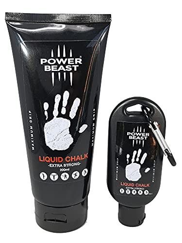 Power Beast Flüssigkreide, Magnesia für besseren Grip, Liquid Chalk, Chalk Magnesia, Flüssig Kreide für Crossfit, zum Klettern, Calisthenics, Gewichtheben, Poledance, 50 Ml Extra.