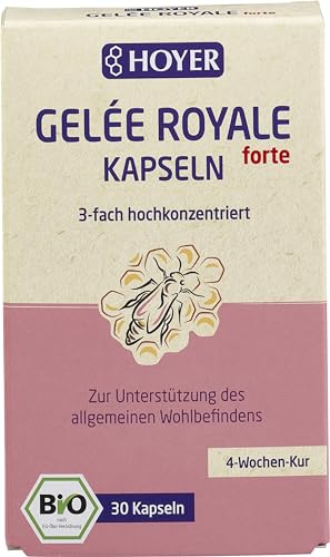 Hoyer Gelee-Royal-FORTE-Kapseln 30 Kapseln, 1er Pack (1 x 12.2 g) - Bio