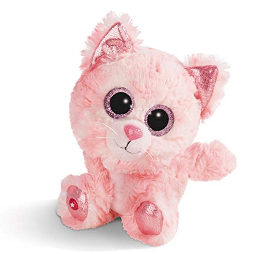 NICI Glubschis: Das Original – Glubschis Katze Dreamie 15 cm – Kuscheltier Katze mit großen Augen – Flauschiges Plüschtier mit großen Glitzeraugen – Schmusetier für Kuscheltierliebhaber – 45554